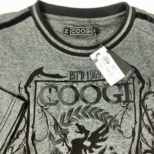 Coogi Graphic T Shirt Mens 4XL Grey ESTD 1969 Embroidered Short Sleeve Cotton